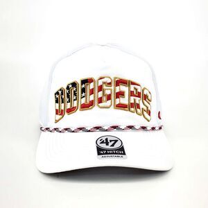 Los Angeles Dodgers USA Flag Script Name 47 Brand Hat‎ Hitch Snapback White Cap